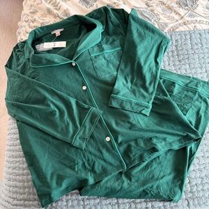 J. Crew Womens Green Pajama Set